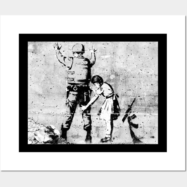 Banksy Girl and Soldier Wall Art by truefriend